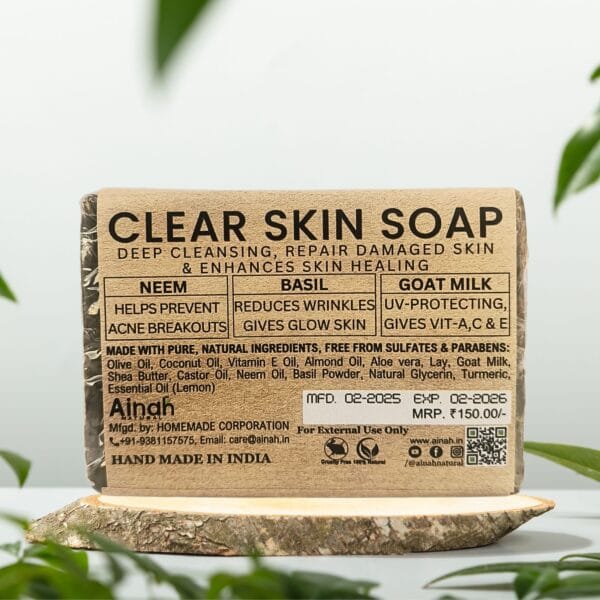 Neem, Basils, Clear Skin Soap 100g x 3pcs - Image 2